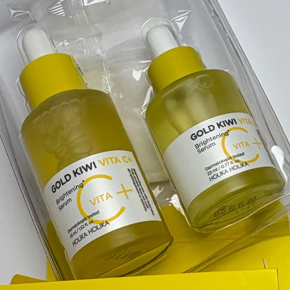 New In Box Holika Holika Gold Kiwi Vita C+ Brightening Serum Set